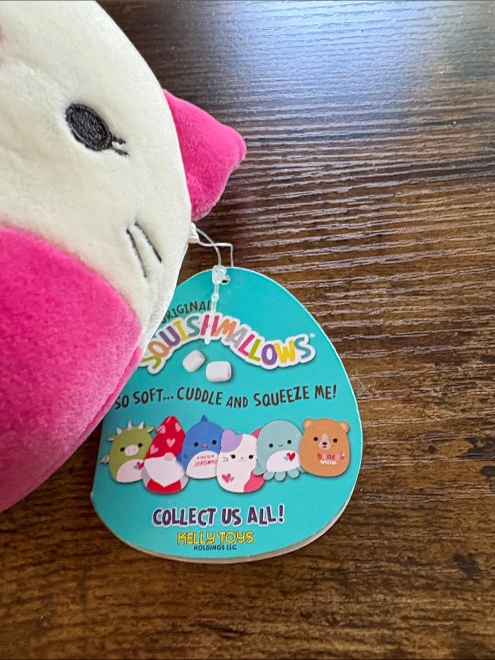 NWT—Tiffany Squishmallows White Pink Plush Cat (Small)